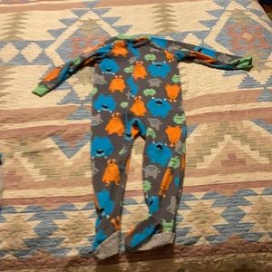 Toddler fleece one piece with feet pajamas